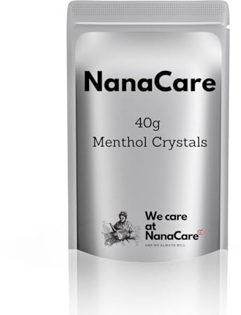 NanaCare Menthol Crystals (40g) - Menthol Crystal for Inhalation -Eucalyptus Crystals for Sinus, Blocked Nose, Catarrh and Mucus Relief - Steam,Nasal Decongestant for Cold,Flu and Cough