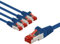 goobay 65968 Lot de 5 câbles réseau CAT6 blindés S/FTP/CU Ethernet PiMF LSZH/Cat 6 avec 10 Gbits Bleu 5 x 3 m