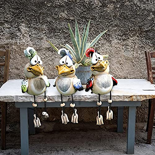 3 Stück Huhn Deko Garten Keramik Gartendeko Deko Hühner Figuren Huhn Gartenstecker Tiere Dekoration für Außen, Harz Statue Bauernhof Balkon Wohnzimmer Office Deko Draußen Figuren Huhn Gartendeko