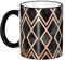 Mug,330 ml Ceramic Cup Coffee Cup Tea Cup for Kitchen Restaurant Office,Copper and Black Geo Diamonds