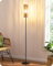 EDISHINE Lámpara de Pie LED con Pantalla de Cuerda Tejida, Estilo Vintage 2700K, Lámpara de Pie Bohemia E27 para Dormitorio, Habitación Infantil o Salón, Altura de 165 cm, Color Negro