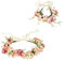 HIQE-FL Blume Krone,Braut Haarschmuck mit Armband-Set,Haar Garland,Blumenkranz Haare,Blumenkranz Blume Krone Stirnband,StirnBand,Braut,Haarband Blumen Hochzeit (C)