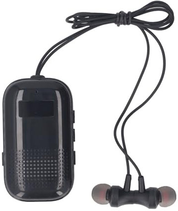 Auricolare Senza Fili Retrattile, Auricolare Stereo Bluetooth 5.4 con Microfono a Cancellazione di Rumore, Auricolare con Clip, Radio FM, Lettore MP3, Auricolare per Camionista