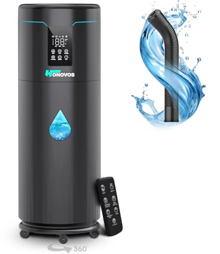 Humidifiers for Large Room Home Bedroom 2000 sq.ft. 17L/4.5Gal Large Humidifier with Extension Tube & 4 Speed Mist,Top Fill Wholehouse Humidifier with 360°Nozzle for Plant Commercial Greenhouse(Black)