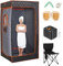 Outmax Tragbare Sauna für Zuhause, Tragbare Dampfsauna mit 3L Dampfgarer, Saunazelt Sauna Box für Gym Yoga, Pilates, Home Spa Entspannung (Orange)