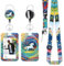 Yistoi Ausweishülle mit Band, Ausziehbarer Schlüsselanhänger Badge Holder, abnehmbarem Lanyard mit ID Kartenhalter Set für Lehrer, Ärzte und Studenten, Fahrkartenhülle Kinder (Starry White Horse)