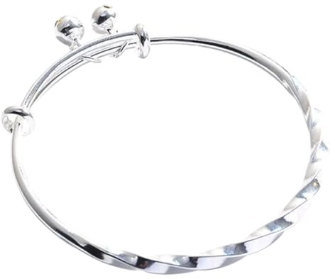 Gedrehtes Glöckchen-Armband, modisch und einfach, größenverstellbar, Damen-Armband, Dekor, schicker Armreif, Armbänder, Armband, Schmuck, schickes Armband, Silber, Kunststoff