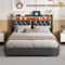PerGar Polsterbett, Hydraulisch Stauraumbett, LED Doppelbett mit Stauraum und Lattenrost, Bett mit Stauraum, Funktionsbett Rückenlehne Bettgestell, PU-bezug, Schwarz (160x200cm)