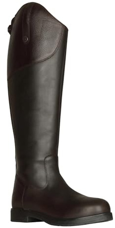 Moretta Ventura Lite - Stivali da equitazione unisex, in pelle, lunghi, Marrone scuro, 25.5 cm