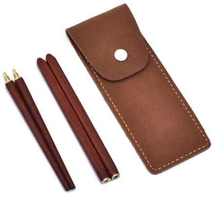Palillos de madera con estuche de almacenamiento, palillos plegables desmontables, suministros de camping al aire libre, vajilla