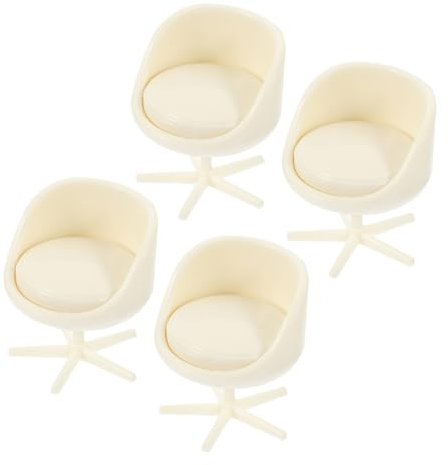 ERINGOGO 4 Stück Kleiner Möbel Abs Miniatur Drehbarer Puppenstuhl Dekorativer Kunststoffstuhl Für Puppenhäuser Und Sandtischmodelle Detailgetreu Und Stabil