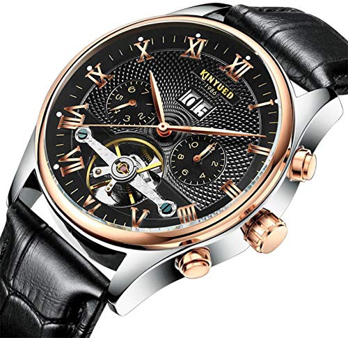 HFWXYSA Herren-Armbanduhr, mechanisch, automatisch, Chronograph, klassisch, Business, automatisch, Analog