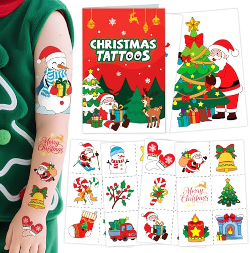 Weihnachten Tattoo Kinder 56 Muster, Weihnachtsdeko Weihnachtstattoos | Weihnachtsgeschenke, Nikolaus Kleine Geschenke, Adventskalender Füllung, Weihnachtsspiele für Kinder, Unter 10 Euro