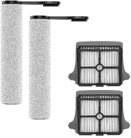 Lawnoval Rouleau de brosse pour aspirateur Tineco pour Floor One S7 S6 Pro Filtre de rechange Accessoires Premuin Matériau de rechange Grande capacité Sacs à poussière Filtre d'aspirateur