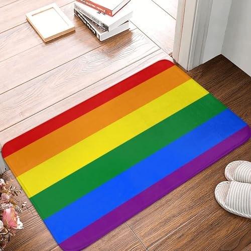 WKSGDSG Absorbent Doormat For Inside 60x40cm, Non Slip Indoor Door Mat For Front Door, Rainbow Floor Mats, Easy Clean Welcome Mat For Entryway, Back Door, Entrance, All Weather, Easy Clean