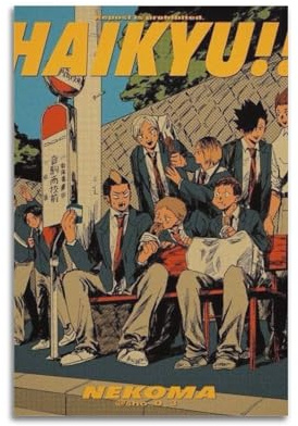 HSUREWTRK Haikyuu Poster, ästhetische Wandkunst, Leinwand, dekoratives Gemälde, Vintage-Poster für Wohnzimmer, Schlafzimmer, Dekoration, 30 x 45 cm, ungerahmter Stil