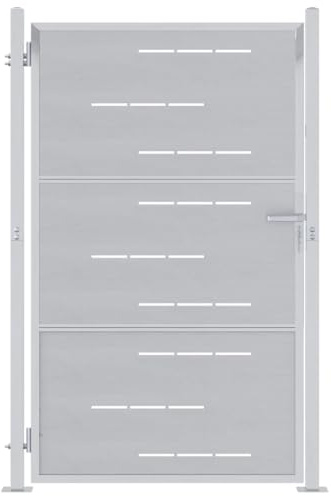 vidaXL Gartentor mit Schloss Silber 85 x 144 cm Edelstahl