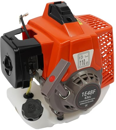 Profi 63cc Benzin Motor für Motorsense,8500 U/min 2-Takt-Universal Motor Bis zu 70 Minuten Laufzeit,3HP Ersatzmotor für Rasenmäher, Heckenscheren,1L Tank