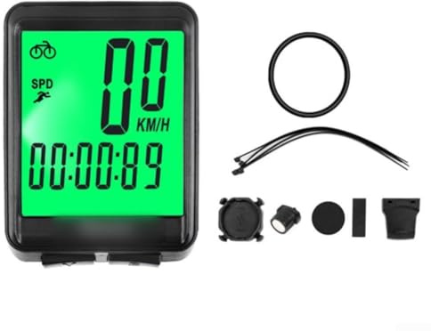 Fahrradtacho mit LED-Hintergrundbeleuchtung, wasserdicht, Kilometerzähler für Mountainbike, Rennrad, großes Digitaldisplay zeigt Geschwindigkeit, Entfernung, Zeit, automatisches Ein-/Ausschalten