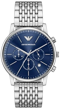 Emporio Armani Herren 42MM Silberfarbene Edelstahl Uhr, AR11771