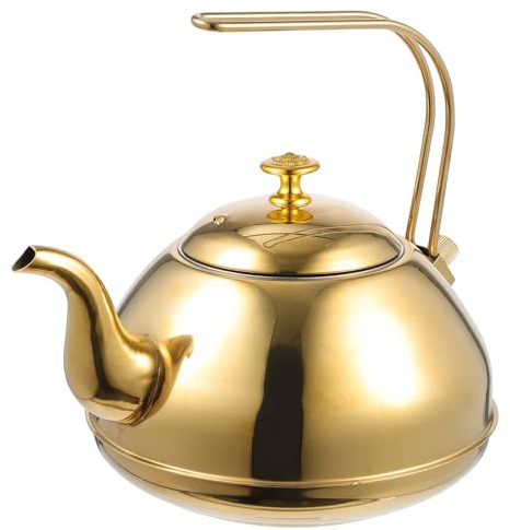 PRETYZOOM Stainless Steel Stove-top Teakettle with 1.5l Capacity and Built-in Filter, Easy to Clean and Grip, Glossy Surface Suitable for Home and Gas or Electric Stove Use