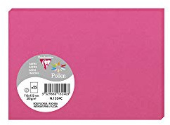 Clairefontaine 1324C Packung mit 25 Karten Pollen in Format C6, 110 x 155mm, 210g, fuchsia