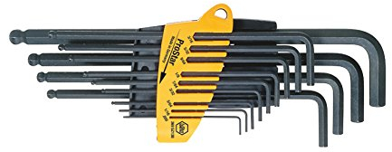 Wiha Stiftschlüssel Set im ProStar Halter Sechskant-Kugelkopf, schwenkbar für schwer zugängliche Bereiche, 13-tlg.brüniert Zoll-Ausführung (24189)