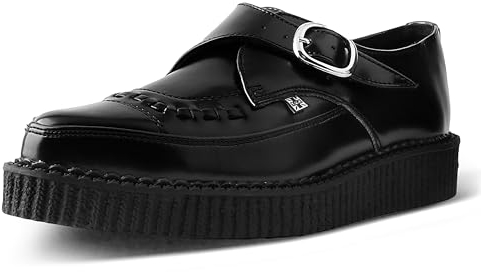 T.U.K. Pointed Creeper Monk Buckle - Herren & Damen Schuhe - Farbe Black Leather - Größe EU40
