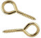 Merriway BH02312 (20 Pcs) EB Picture Mirror Frame Screw Eye, 19mm (3/4 inch) Brass Plated - Pack of 20 Pieces