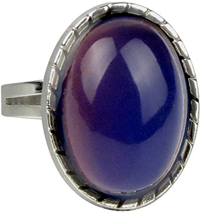 Phenovo Vintage Stil Oval Stimmung Schmuck Ring Farbwechsel Einstellbar