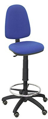 Piqueras Y Crespo T04CP Ayna bali- Taburete ergonómico, regulable en altura, aro reposapiés y ruedas de parquet, 100/123x46x40 cm, Azul