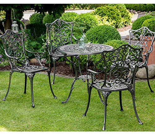 Merxx 5tlg. Lugano Set, 4 Lugano Sessel, 1 Lugano Tisch, graphit