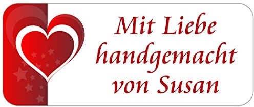 Adress-Etiketten - Adress-Aufkleber Heart mit Ihrem Wunschtext, 160 Stück, ca. 56 x 23 mm, für 1 bis 5 Zeilen Text