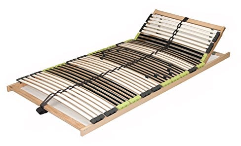 DaMi 7-Zonen Lattenrost Relax KV 90x200cm I mit 6 Härtestufen, Kopfteil verstellbar, Made in Germany, Buche & Birke, 42 Federholzeisten, Lattenrahmen zur Selbstmontage, extrem hochwertig & stabil
