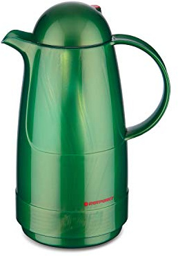 ROTPUNKT Isolierkanne 200 CHRISTINE 0,5 l | Zweifunktions-Drehverschluss | BPA-frei - gesundes trinken | Made in Germany | Warm + Kalthaltung | Glaseinsatz | shiny jade
