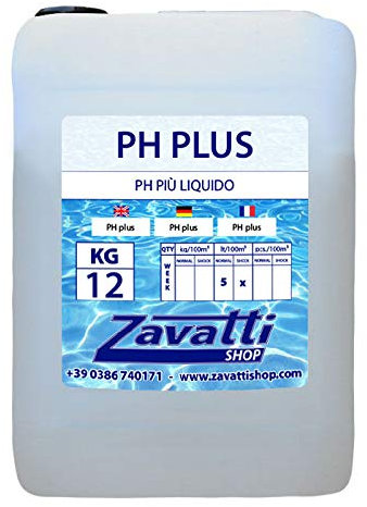ZAVATTISHOP Ph Plus Liquide pour Piscine - 12 Lt
