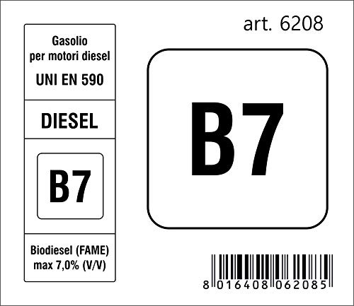 4R Quattroerre.it 6208 Aufkleber Kraftstoff B7 Diesel 2018, 7,5 x 6,5 cm