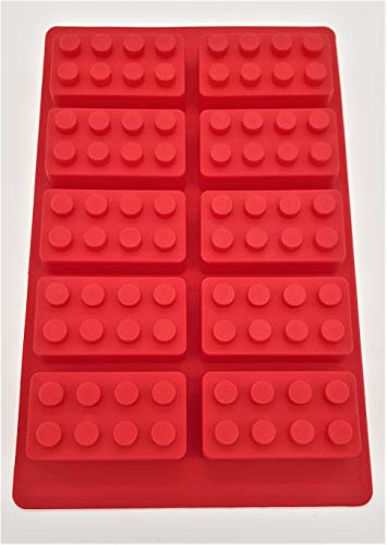Unbekannt edeckk Pralinenform Lego Silikon Spielfigur Stein rot blau Backen Kuchen Kinder (blau)