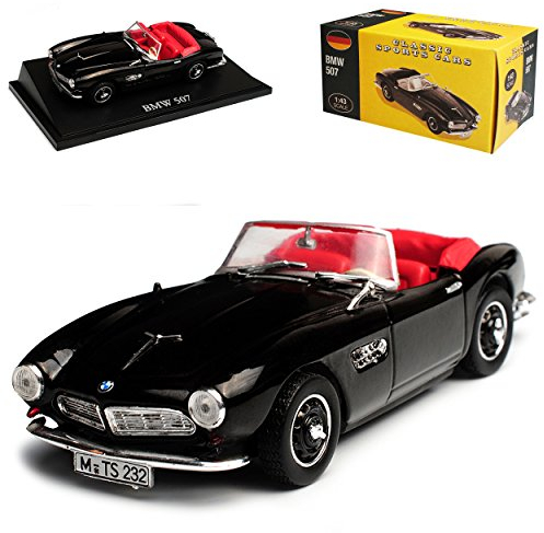 B*M*W 507 Cabrio Schwarz 1956-1959 1/43 Atlas Norev Modell Auto mit individiuellem Wunschkennzeichen