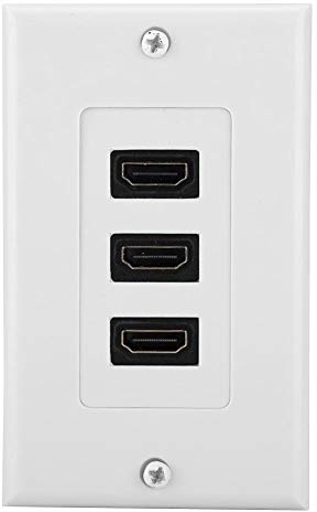 Lazmin Plaque Murale HDMI, 3 Ports 4k HD UHD 1080P Port Compatible Full HD Prise vidéo Adaptateur de hub USB Prise de Courant