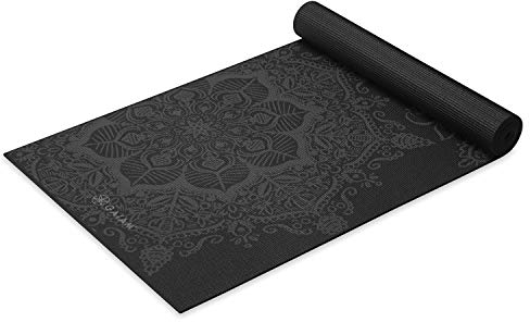 Gaiam Yogamatte Premium Print Extra Dicke Anti-Rutsch-Trainingsmatte für alle Arten von Yoga, Pilates & Boden-Workouts, Mitternachts-Mandala, 6 mm