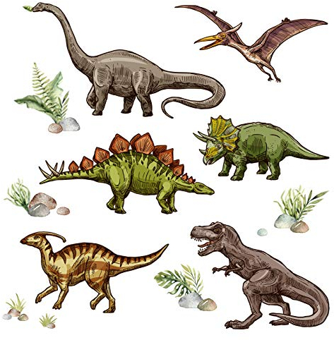 Little Deco Wandaufkleber Dinosaurier I Wandbild 122 x 81 cm (BxH) I T-Rex Wandsticker Wandtattoo Jungen Kinderzimmer Deko Flugsaurier Bild Sticker Aufkleber DL478