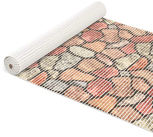 ANRO Weichschaummatte Badematte Bad Dusche WC Vorleger Teppich Antirutsch Badläufer Pflastersteine Bunt 120x65cm