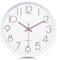 Lafocuse Weiß Modern Wanduhr Lautlos 30cm, 3D Ziffern Rosegold Ohne Tickgeräusche, Quartz Wanduhr Analog Leicht zu Lesen Deko für Wohnzimmer Zimmer Küche Büro