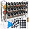 Deco haus® Gewürzregal mit Gewürzgläser - 3 stufiges Metall Regal - Küchen Organizer Set, Gewürzregal Stehend mit 24 Gewürzdosen, 48 Etiketten, Pinsel, Trichter - Stehend & hängend verwendbar