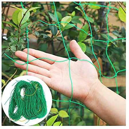 LJIANW Safety Net Garden Netting Nylon Trellis Support Climbing Bean Plant Nets Grow Mesh Fence Netting For Vegetables Fruit Grape Cucumber (Color : Green, Size : 2.7X5M)