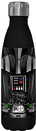 Star Wars Vader Front 17 oz Stainless Steel Water Bottle, 17 Ounce, Multicolored