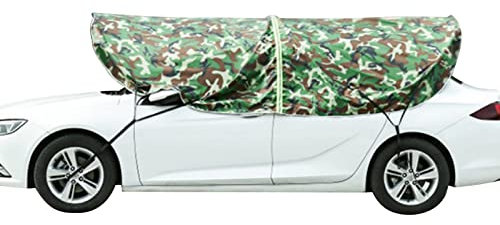 FUUBAMB00 Gefaltetes Auto Sonnenschutz Dach Universal Auto Zelt Beweglicher Staubdichter Carport Tragbarer Anti-UV Schutz Auto Regenschirm Sunproof Canopy,Camo