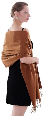 SWAT PANY Schal Braun Pashmina Schals Tücher für Damen Winterschal Stola Damen Festlich Warm