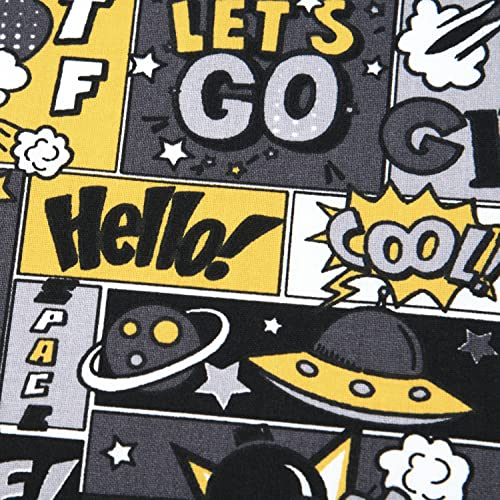 MAGAM-Stoffe Yes You Can Kinderstoff Oeko-Tex Meterware 50cm (100% Baumwolle grau)